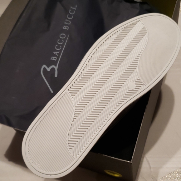 Bacco Bucci ITALY Perforated Suede Leather Sneakers Shoe Men's 11 NEW NIB Grey - Picture 9 of 13